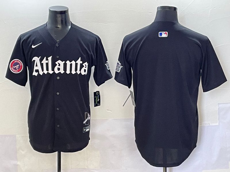 Men 2025 Atlanta Braves Blank Black Five generations Joint Name Nike MLB Jersey style 4->atlanta braves->MLB Jersey